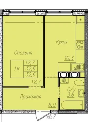 1-комнатная квартира