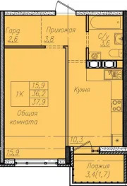 1-комнатная квартира