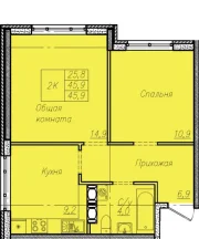 2-х комнатная квартира