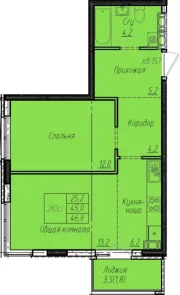 2-х комнатная квартира